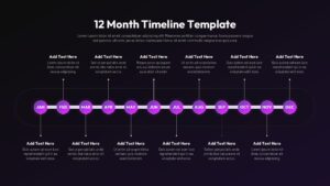 12 Month Timeline Dark Presentation Template