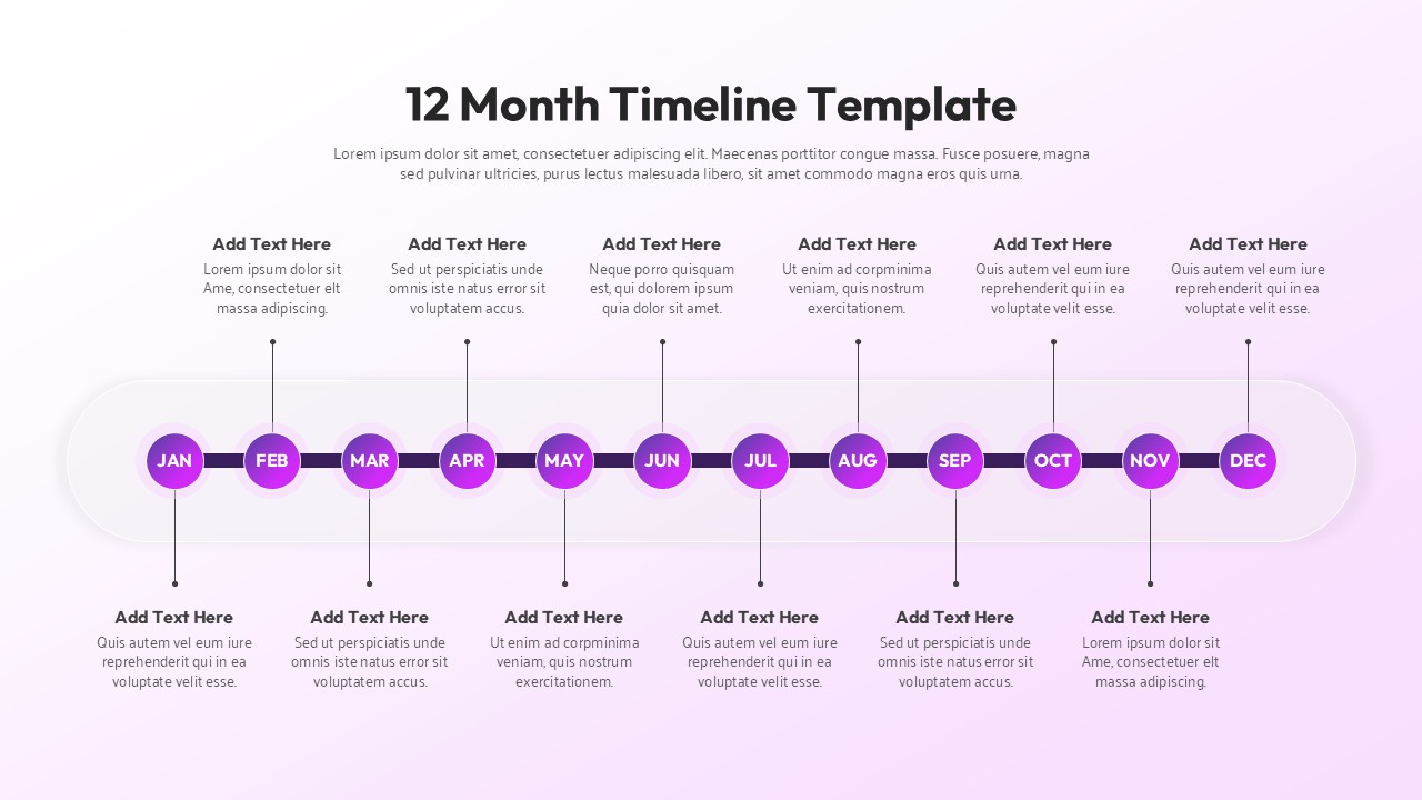 12 Month Timeline Presentation Template