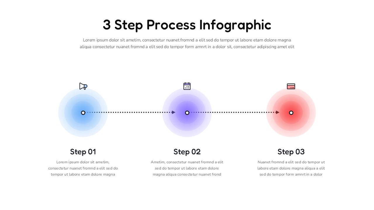 3 Step Process Infographic Presentation Template