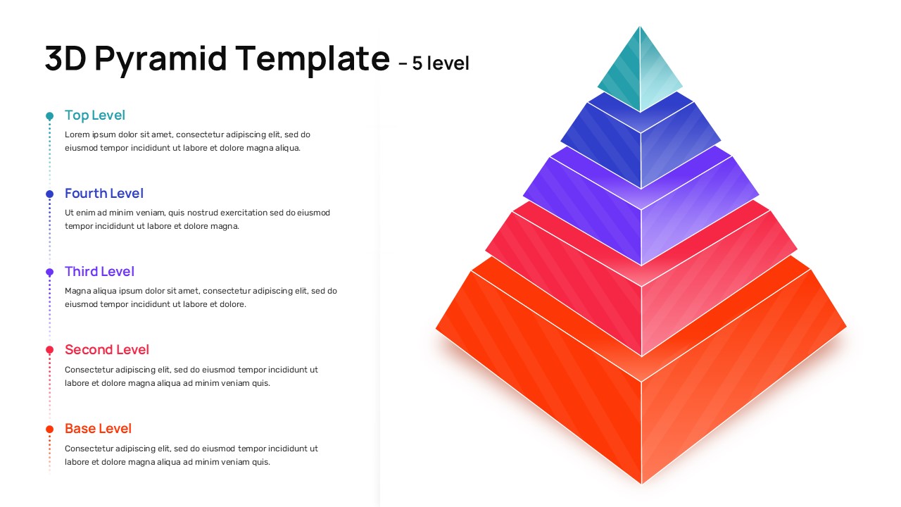 3D Pyramid Diagram Presentation Template