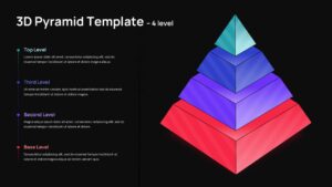 4-Level 3D Pyramid Slide Template on a dark background