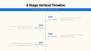 4 Stage Vertical Timeline Presentation Template