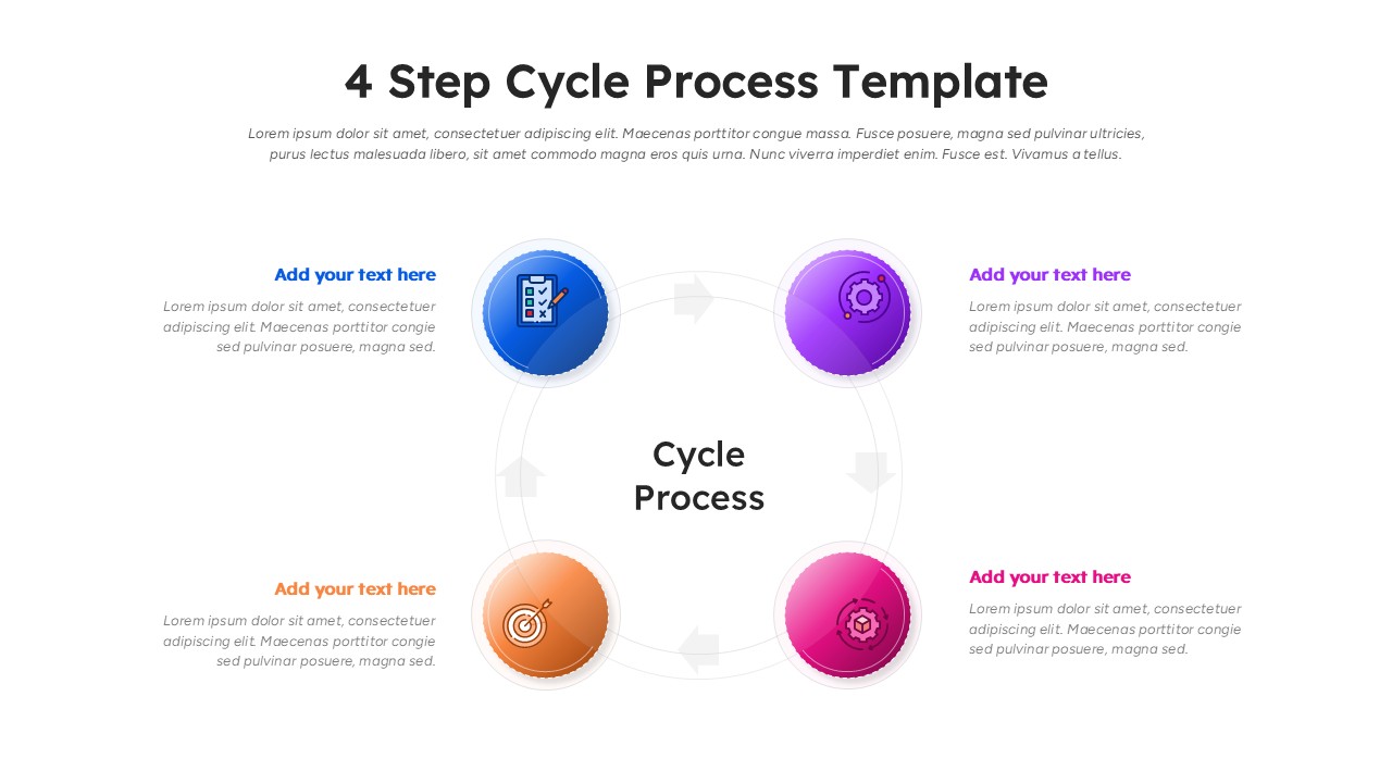4-Step Cycle Process Slide Template