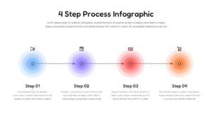 4 Step Linear Process Infographic Template for PowerPoint & Google Slides