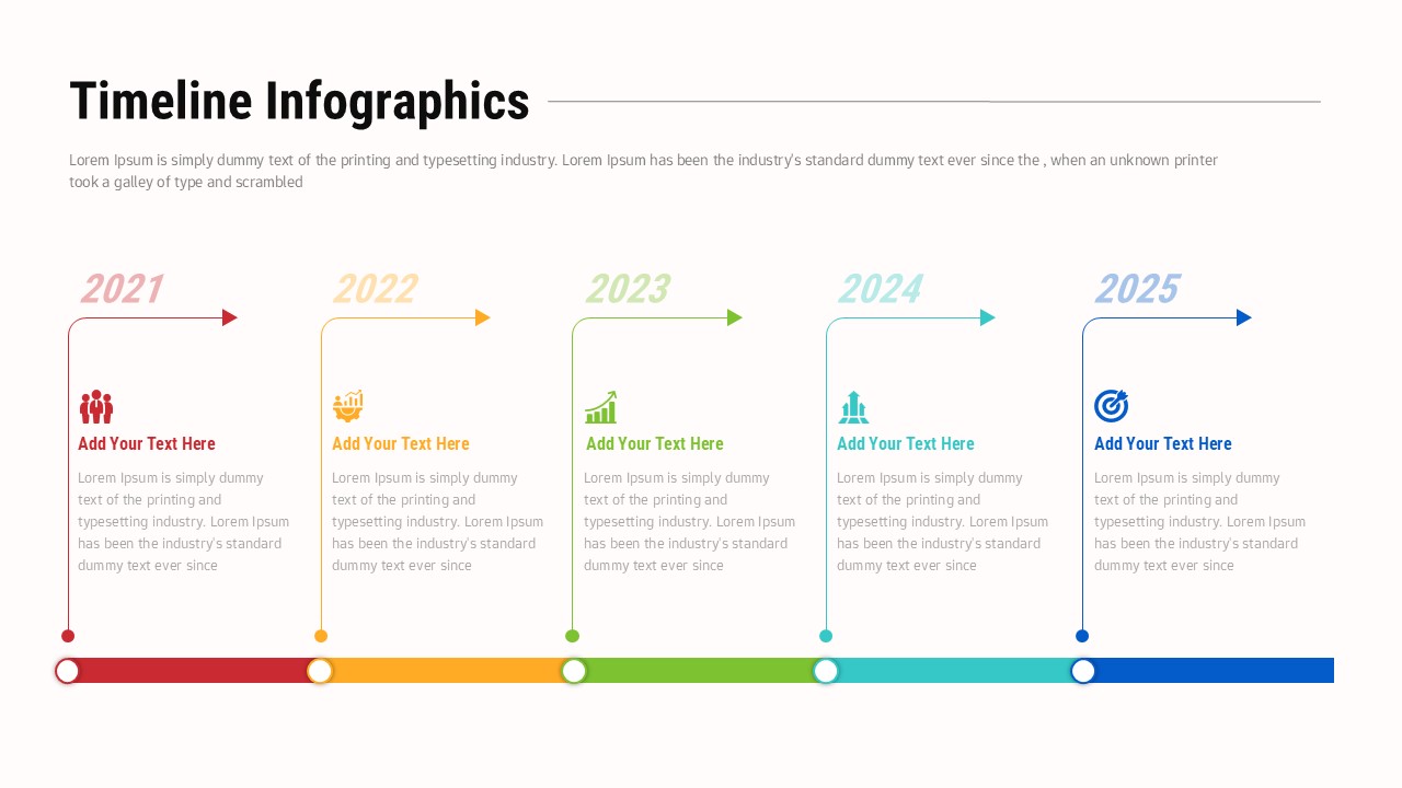 5-Year Timeline Infographic Slide Template