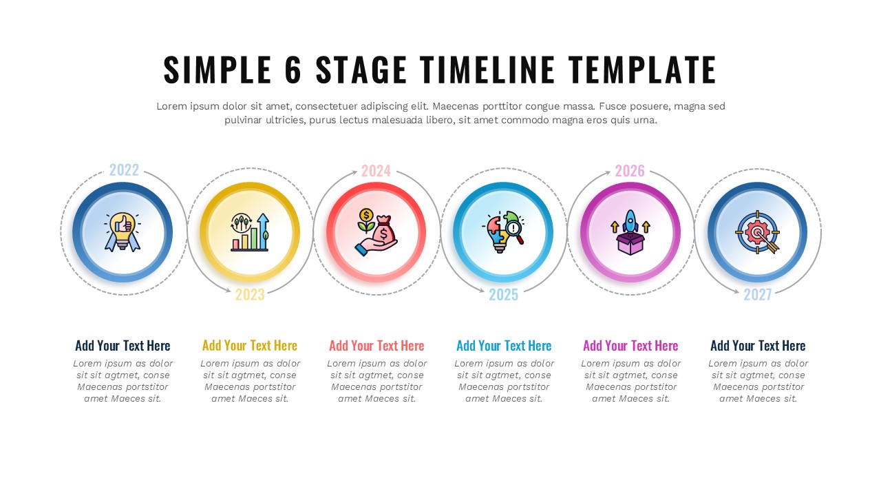 6-Stage Timeline Roadmap Presentation Template