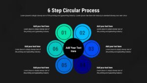 Dark 6 Step Circular Process Presentation Template
