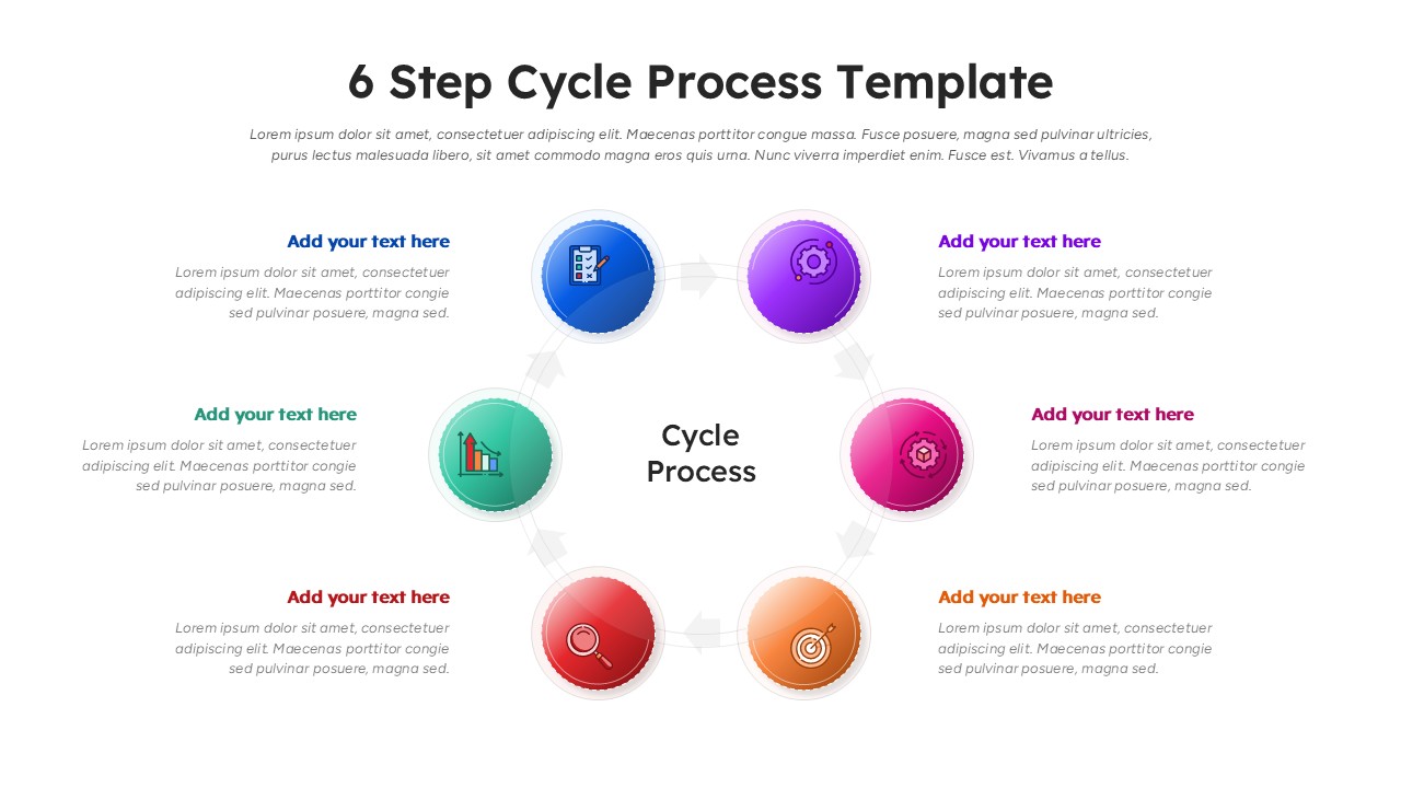 6 Step Cycle Process Presentation Template