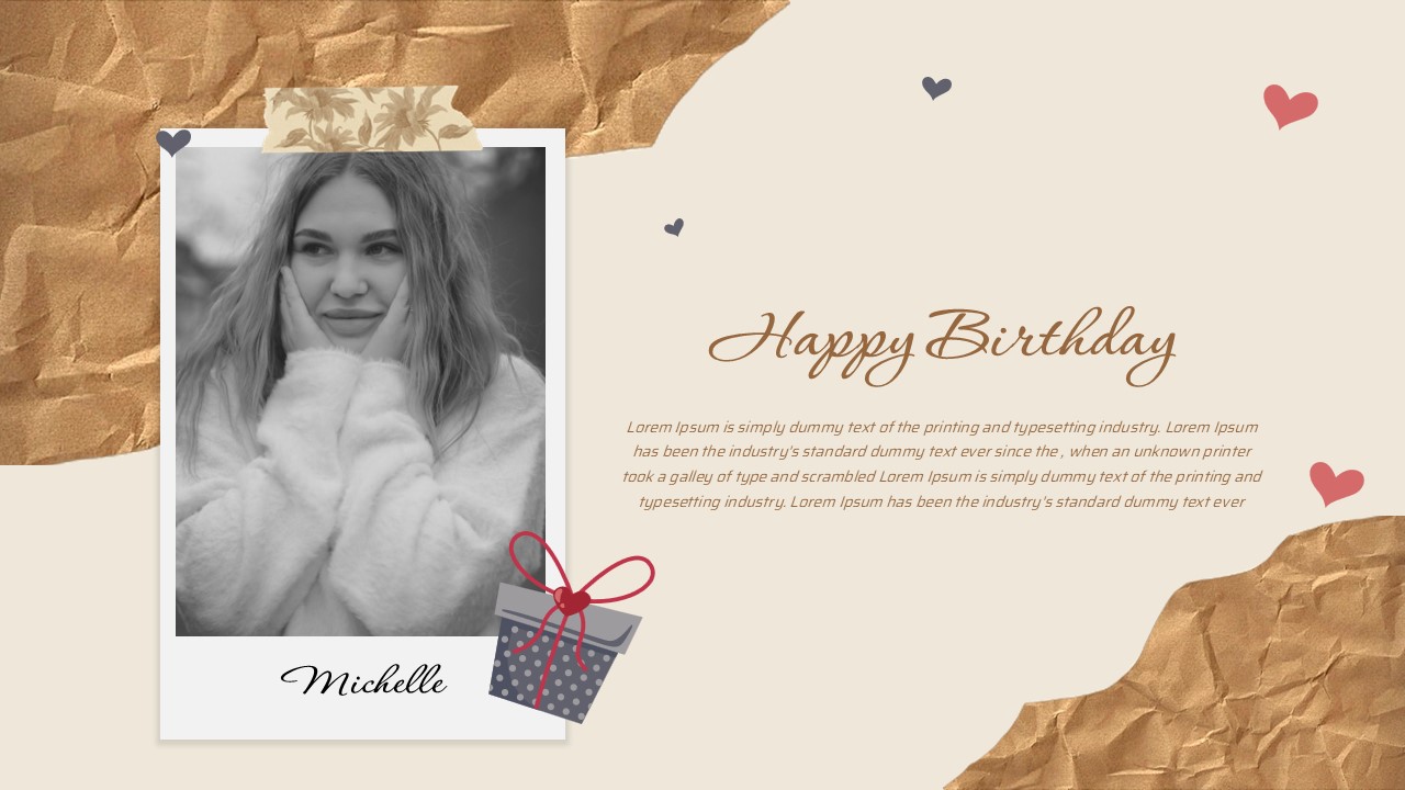 Aesthetic Birthday Celebration Greeting Slide Template