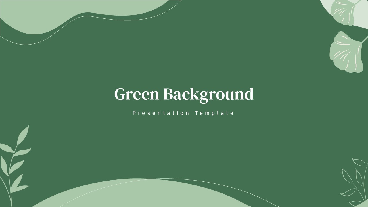Aesthetic Green Background Presentation Template