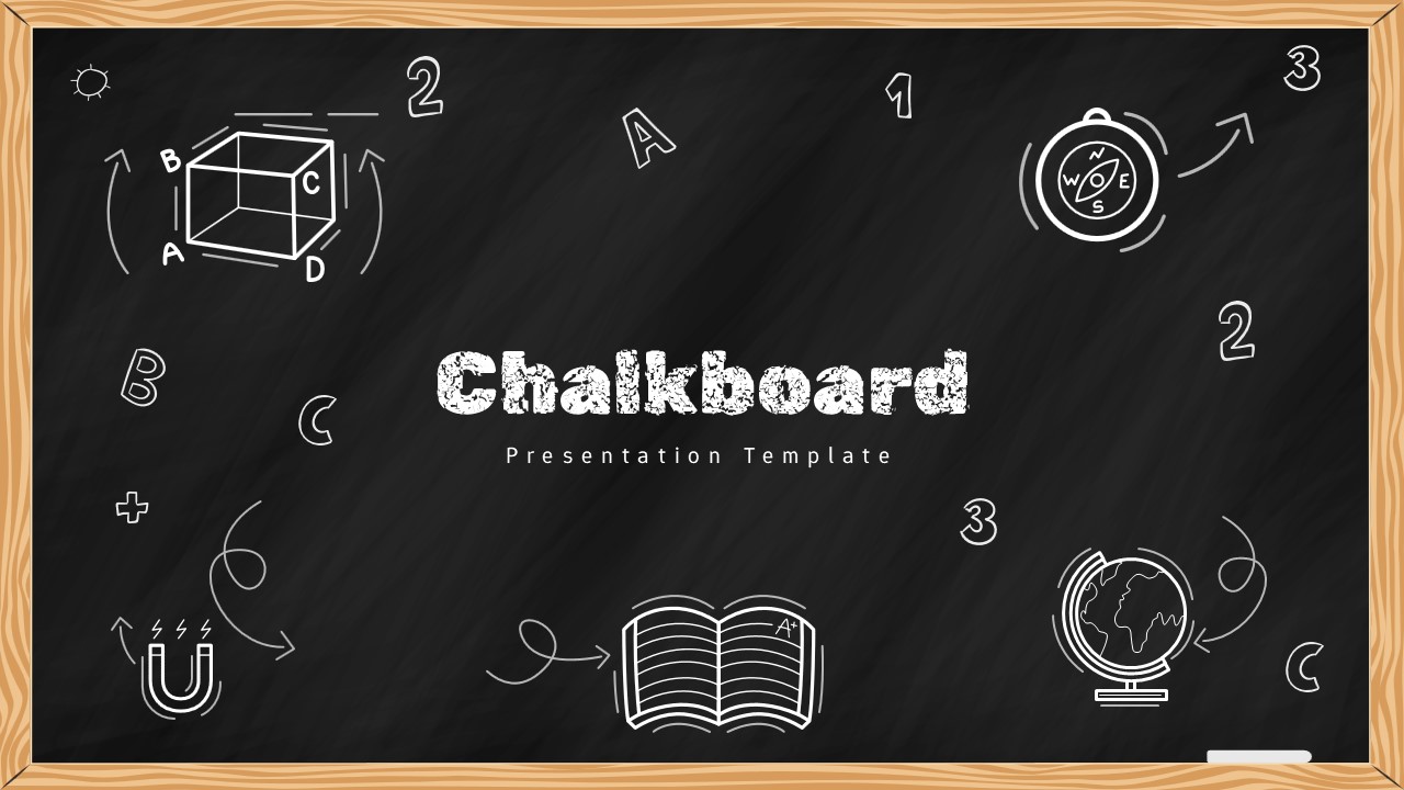 Black Chalkboard Education Background Template for PowerPoint & Google Slides