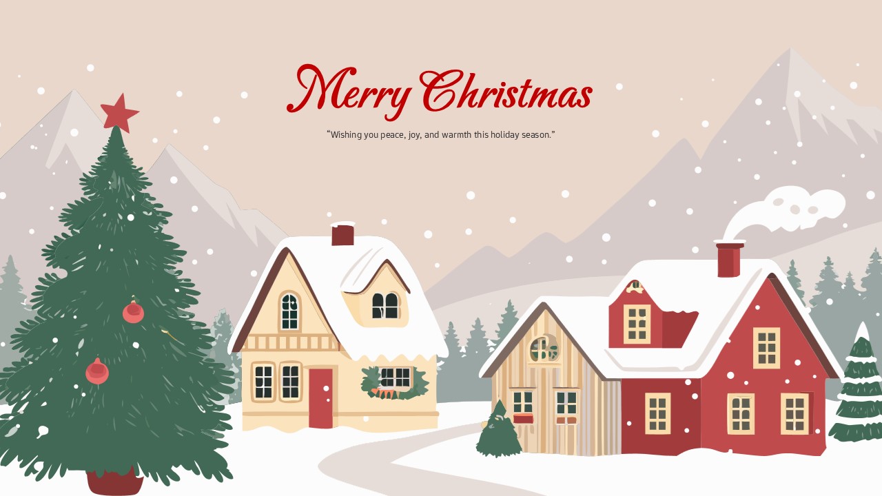 Christmas Winter Village Greeting Slide