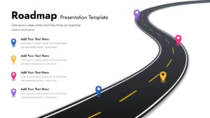 Curved Multi-Color Roadmap Slide for PowerPoint & Google Slides