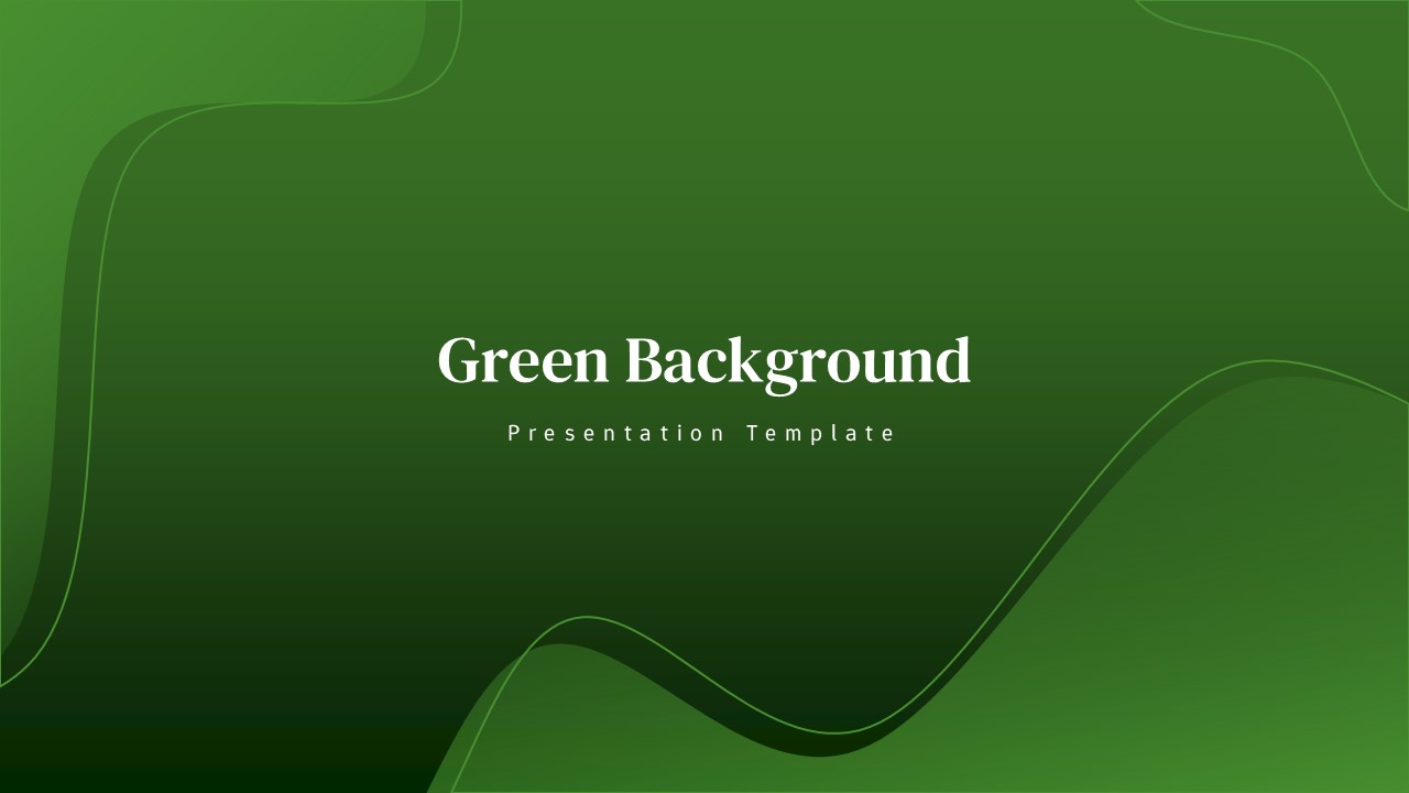 Curvy Green Background Presentation Template