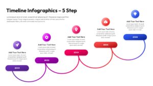 Five Step Timeline Slide for PowerPoint & Google Slides