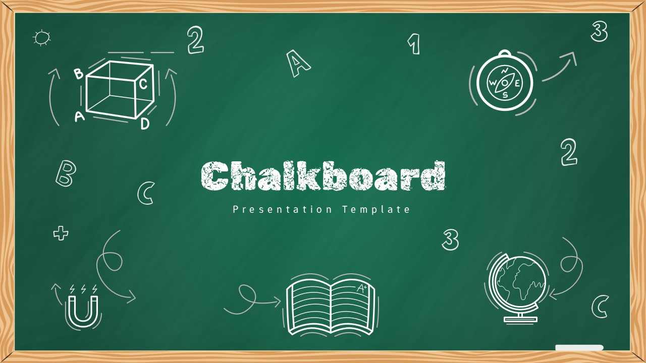 Green Chalkboard Education Background Template for PowerPoint & Google Slides