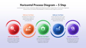 Horizontal 5 Step Process Diagram Template