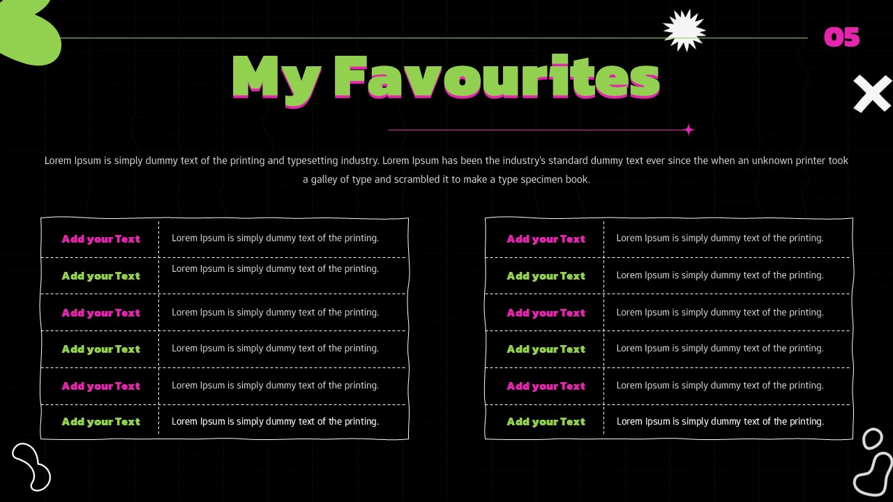 My Favourites Template for PowerPoint & Google Slides