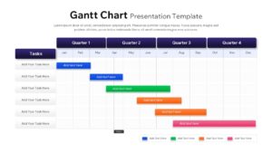 Quarterly Gantt Chart Slide Template