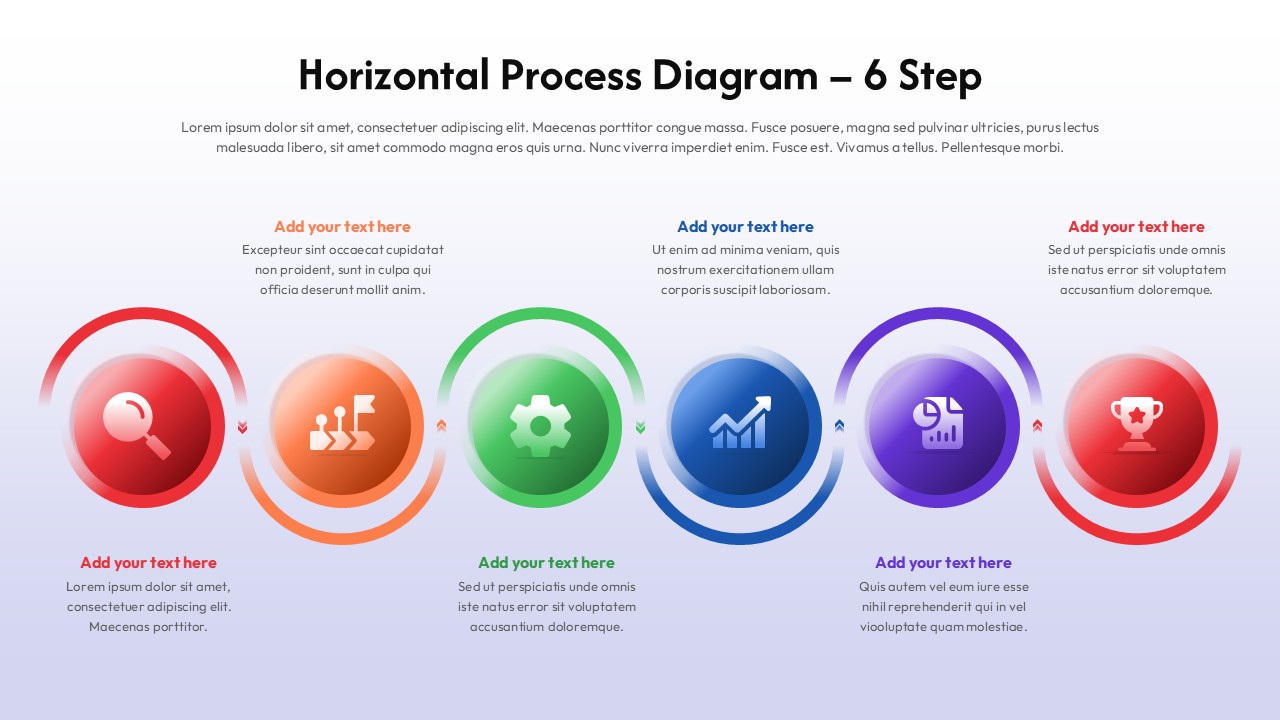 Six-Step Horizontal Process Diagram Template