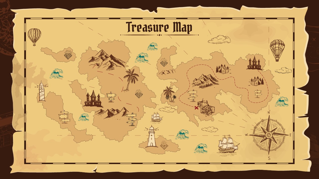 Free Vintage Treasure Map Illustration Template