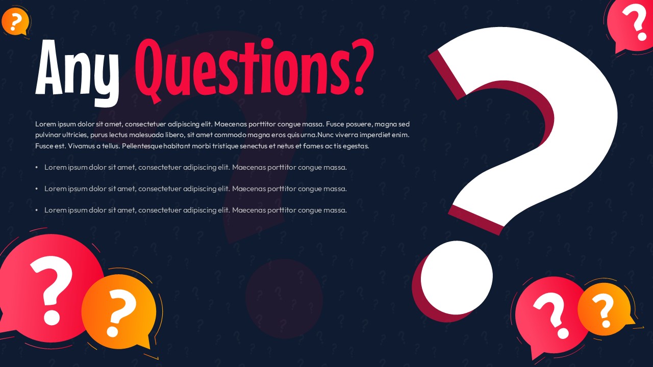 Any Questions Slide Design Template
