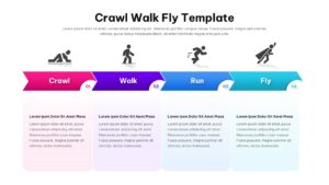 White Crawl Walk Run Fly Progression Template