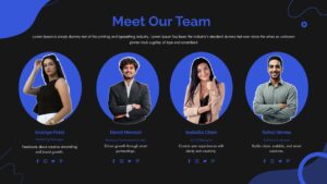 Team Profile Presentation Template for PowerPoint & Google Slides Dark