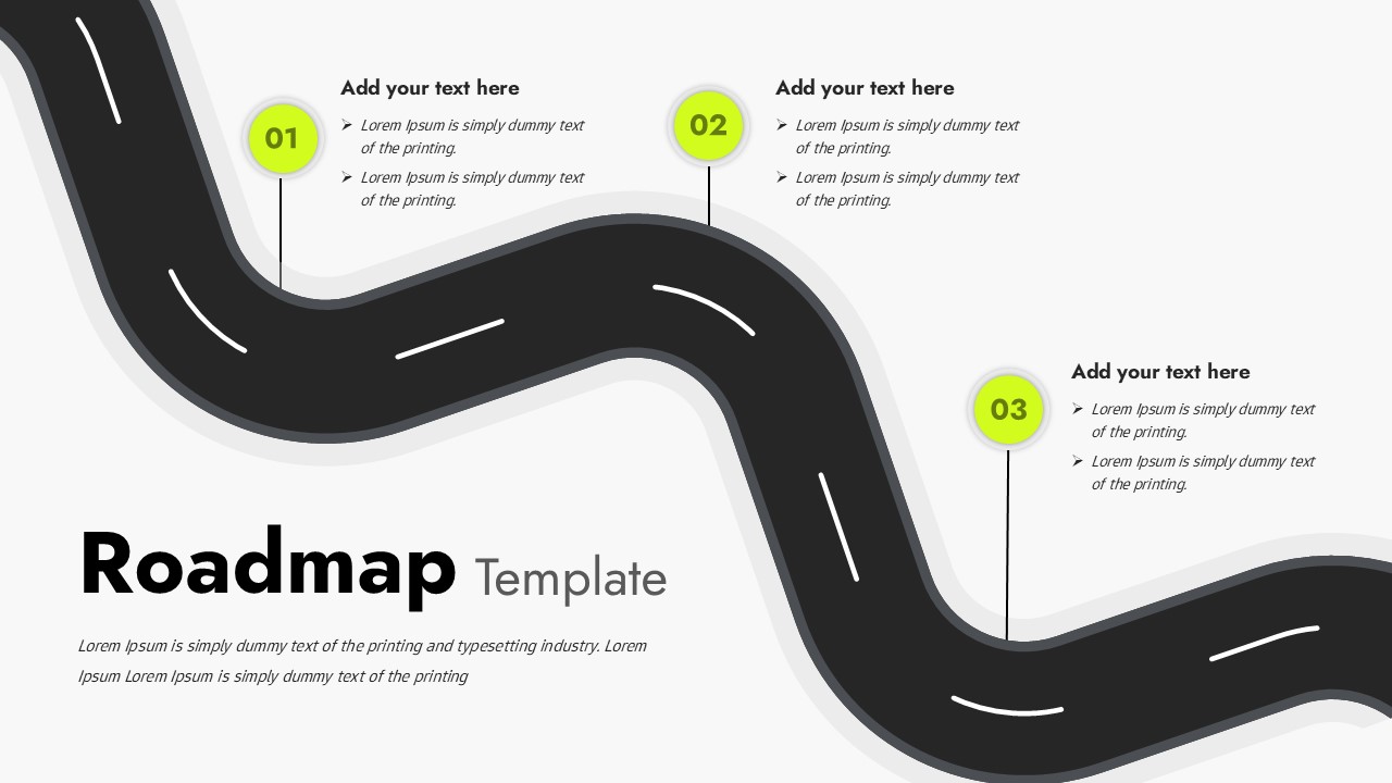 Three-Step Roadmap Slide Template