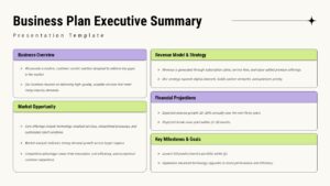 business plan executive summary on a light background