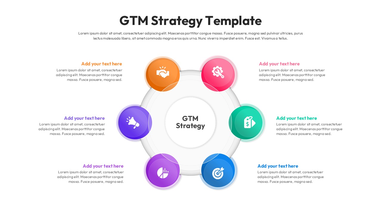 GTM Strategy Framework Slide with a circular design