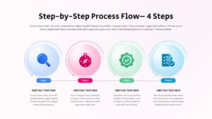 Four Step Process Flow Diagram Template for PowerPoint & Google Slides