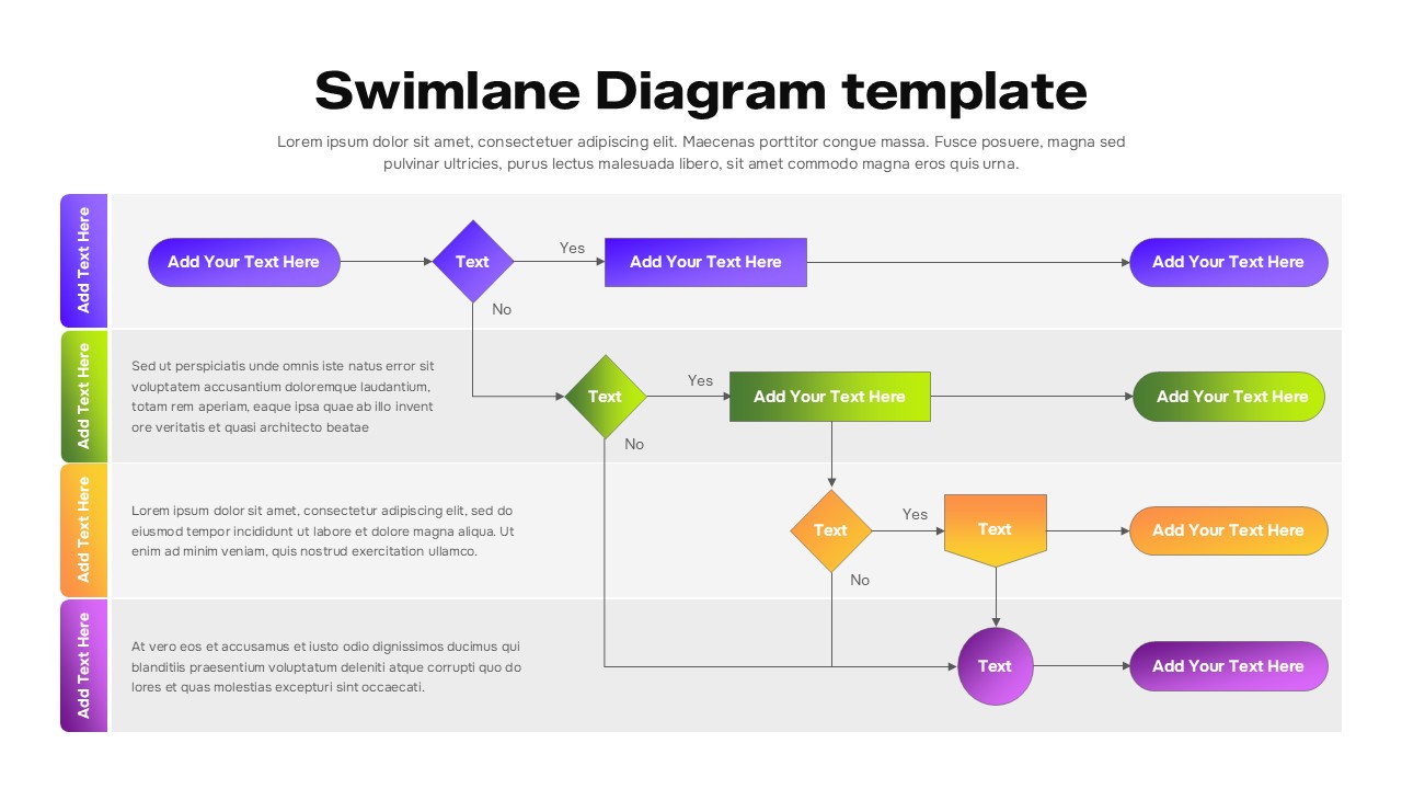 Swimlane Process Flow Diagram Presentation Template