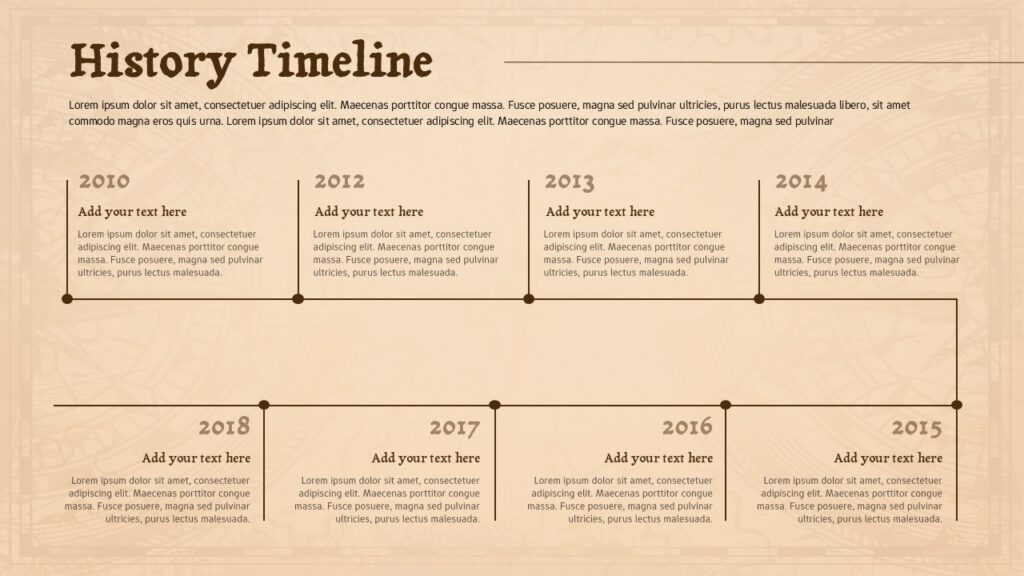 Vintage History Timeline Presentation Template for PowerPoint