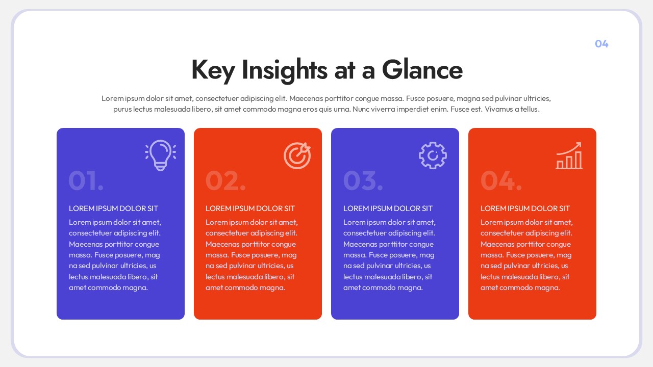 Key Insights at a Glance – Startup Pitch Deck Cover Presentation Slide