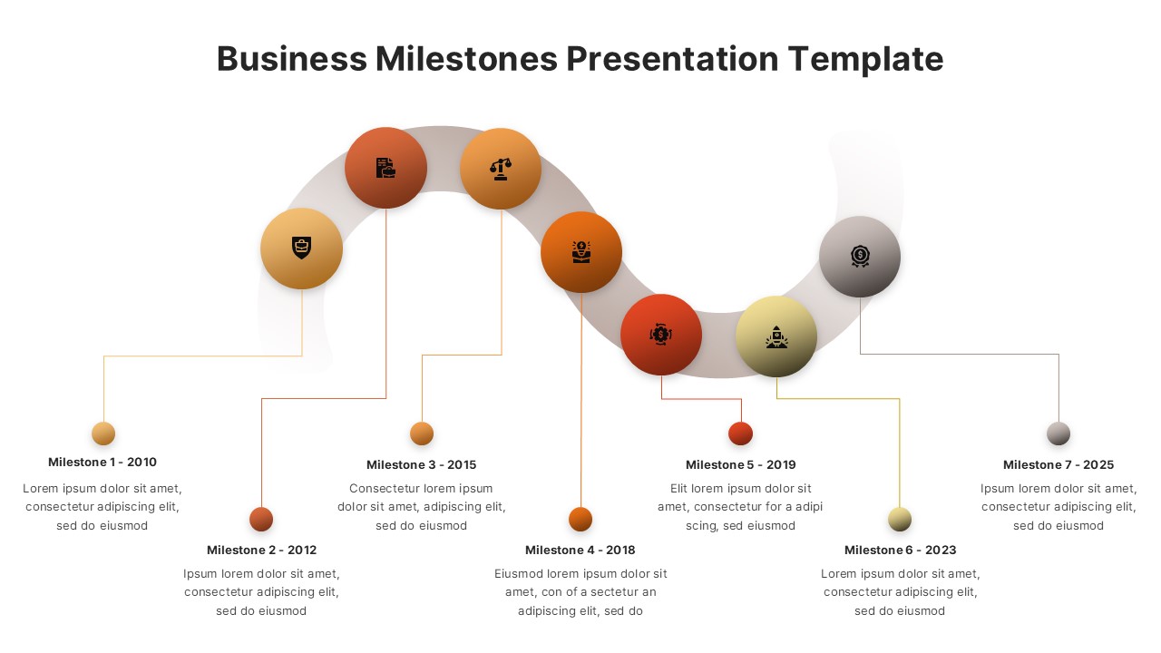 Business Milestones Timeline Template for PPT & Google Slides - SlidesDepot