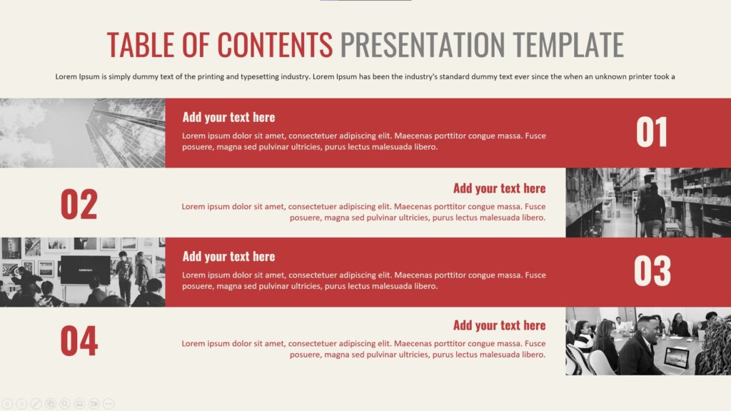  Structured Table of Contents Layout SlidesDepot