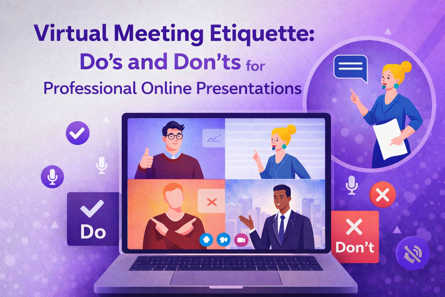 Blog cover Virtual Meeting Etiquette Do's and Don'ts for Professional Online Presentations 