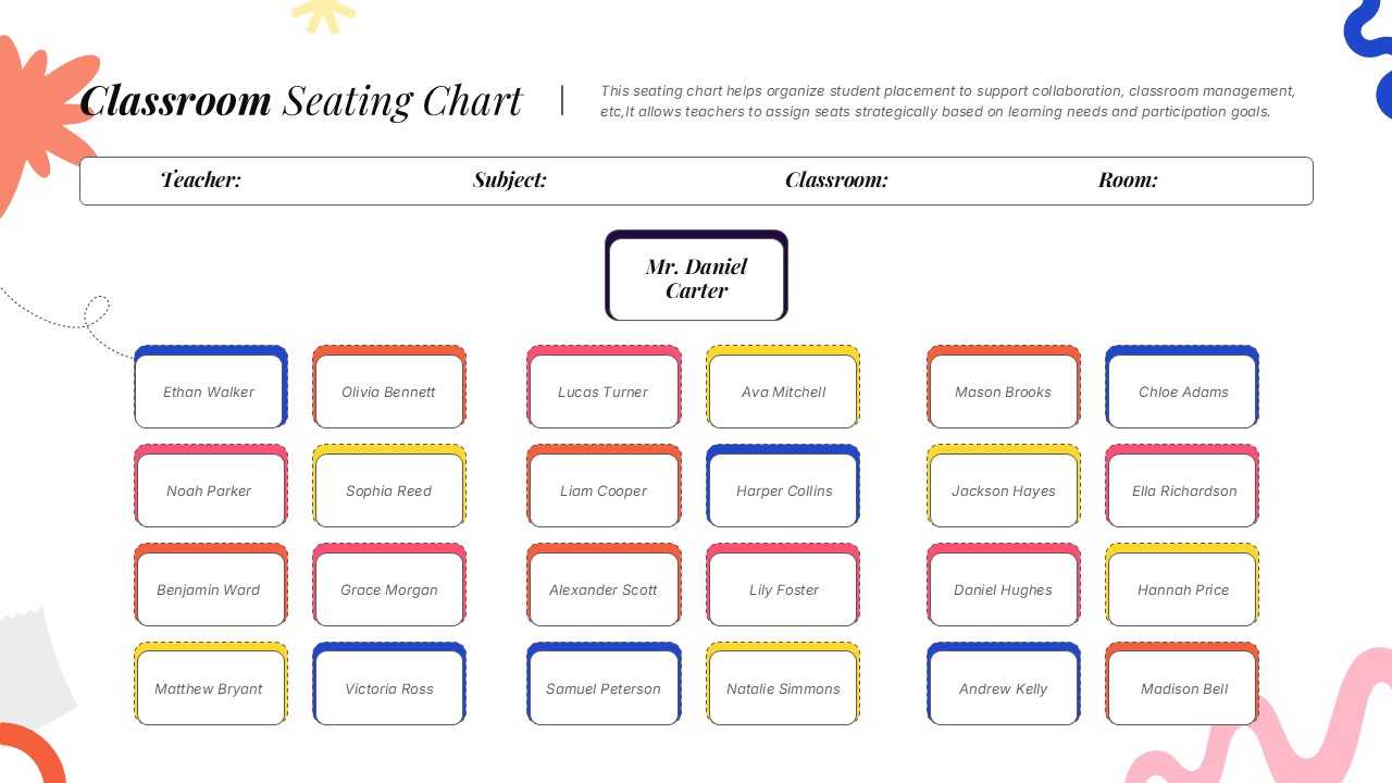 Classroom Seating Chart for PPT & Google Slides - SlidesDepot