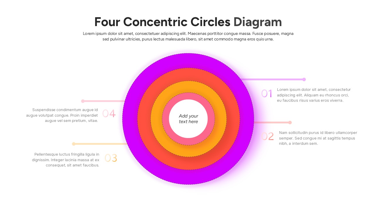 Strategic planner maps company priorities from core values to market reach using colorful concentric circles template