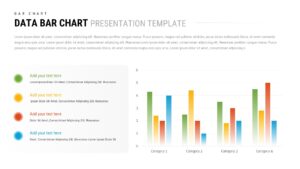 Light theme data bar chart template with 4-color legend sidebar and grouped bar chart showing categories 1-4