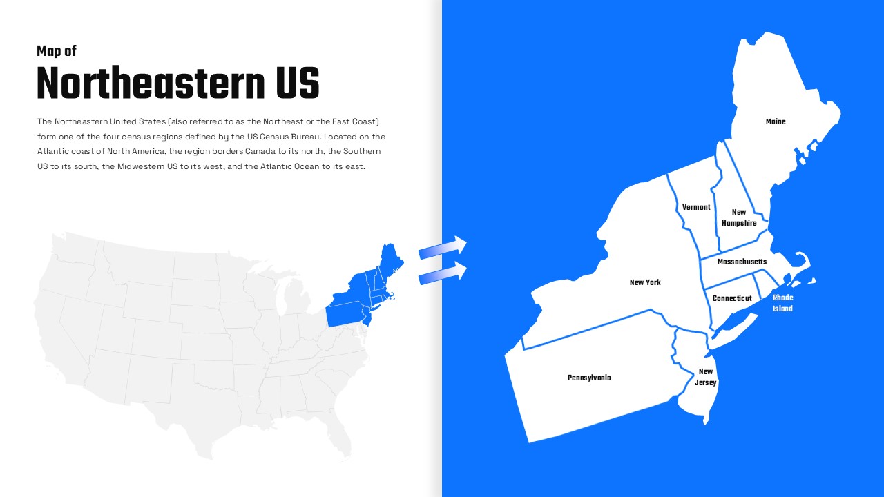 Northeastern Us Map Template Powerpoint And Google Slides Templates ...