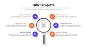 Light circular workflow diagram with 6 numbered steps around center target