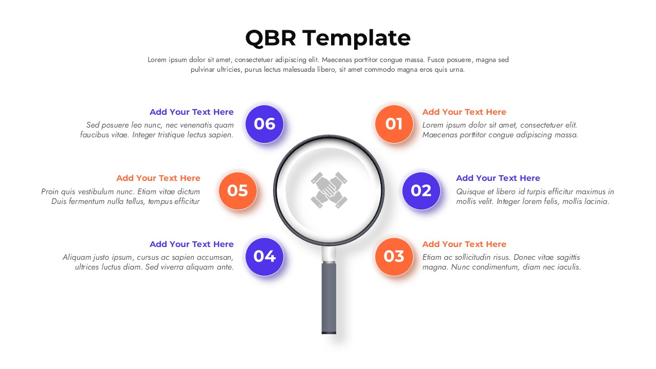 Light circular workflow diagram with 6 numbered steps around center target
