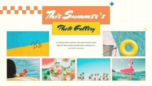 Future summer adventures slide with flamingo float imagery for planning and booking presentation conclusions