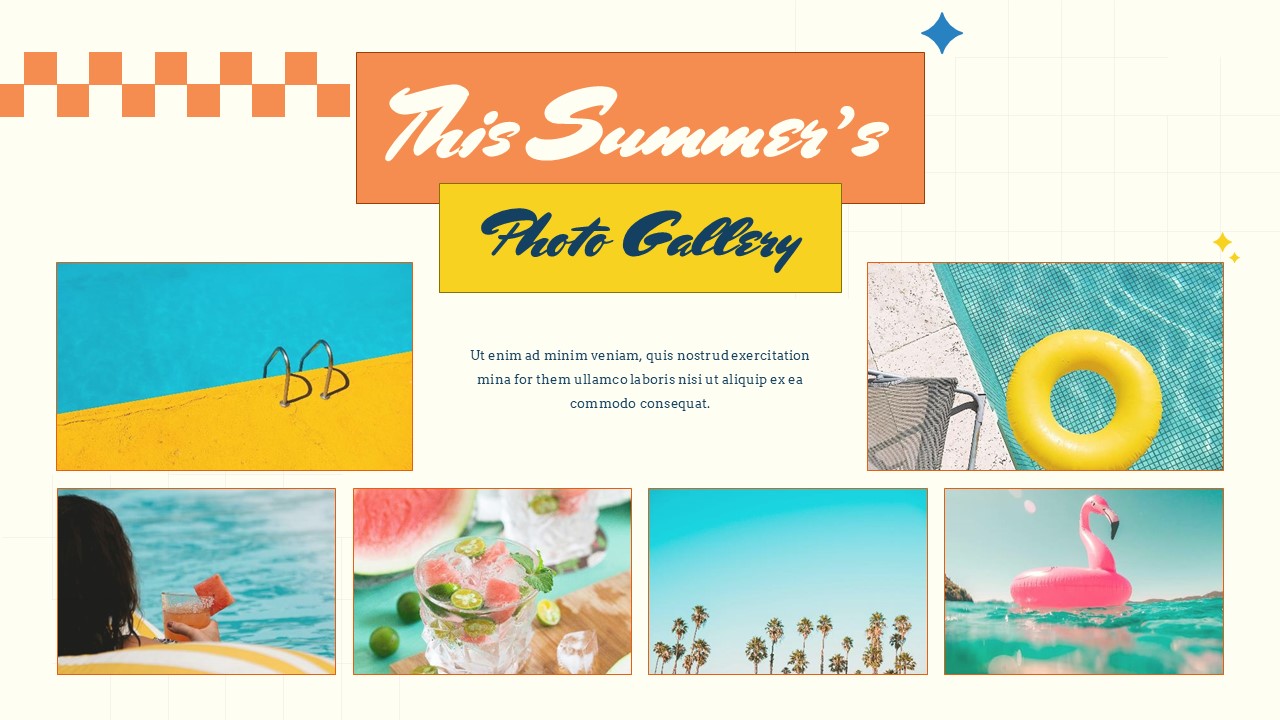 Future summer adventures slide with flamingo float imagery for planning and booking presentation conclusions