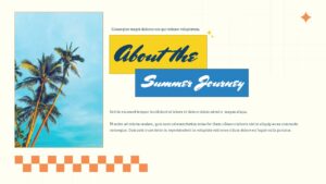 Summer highlights slide template with bullet points and pool imagery for showcasing key vacation features