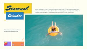 Summer inspirations slide with photo grid showing tropical scenes for lifestyle or travel marketing presentations