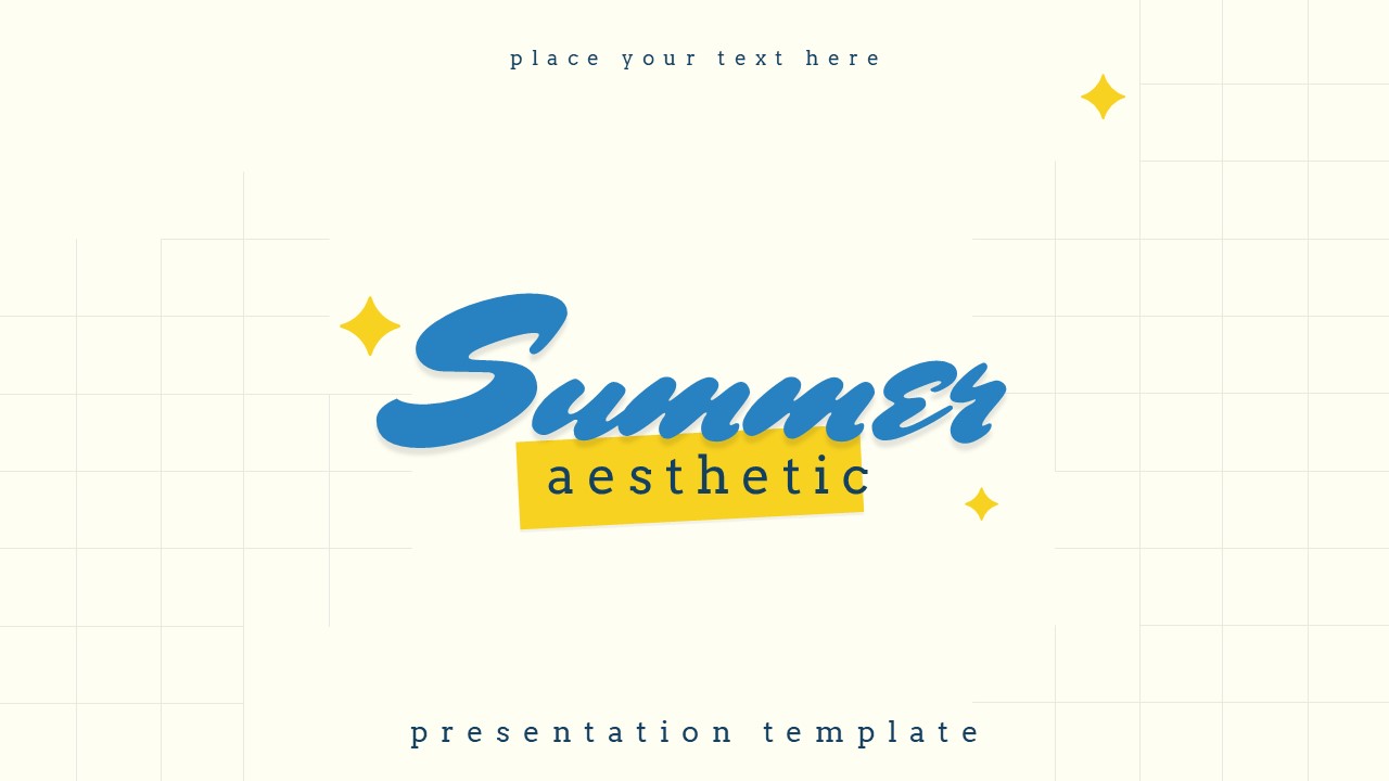 Welcome slide template featuring pool imagery and summer icons, ideal for vacation or travel presentation openings