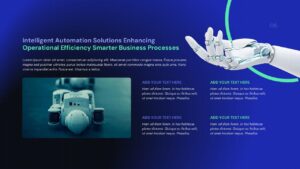 Results slide with electronic circuit components and warm lighting